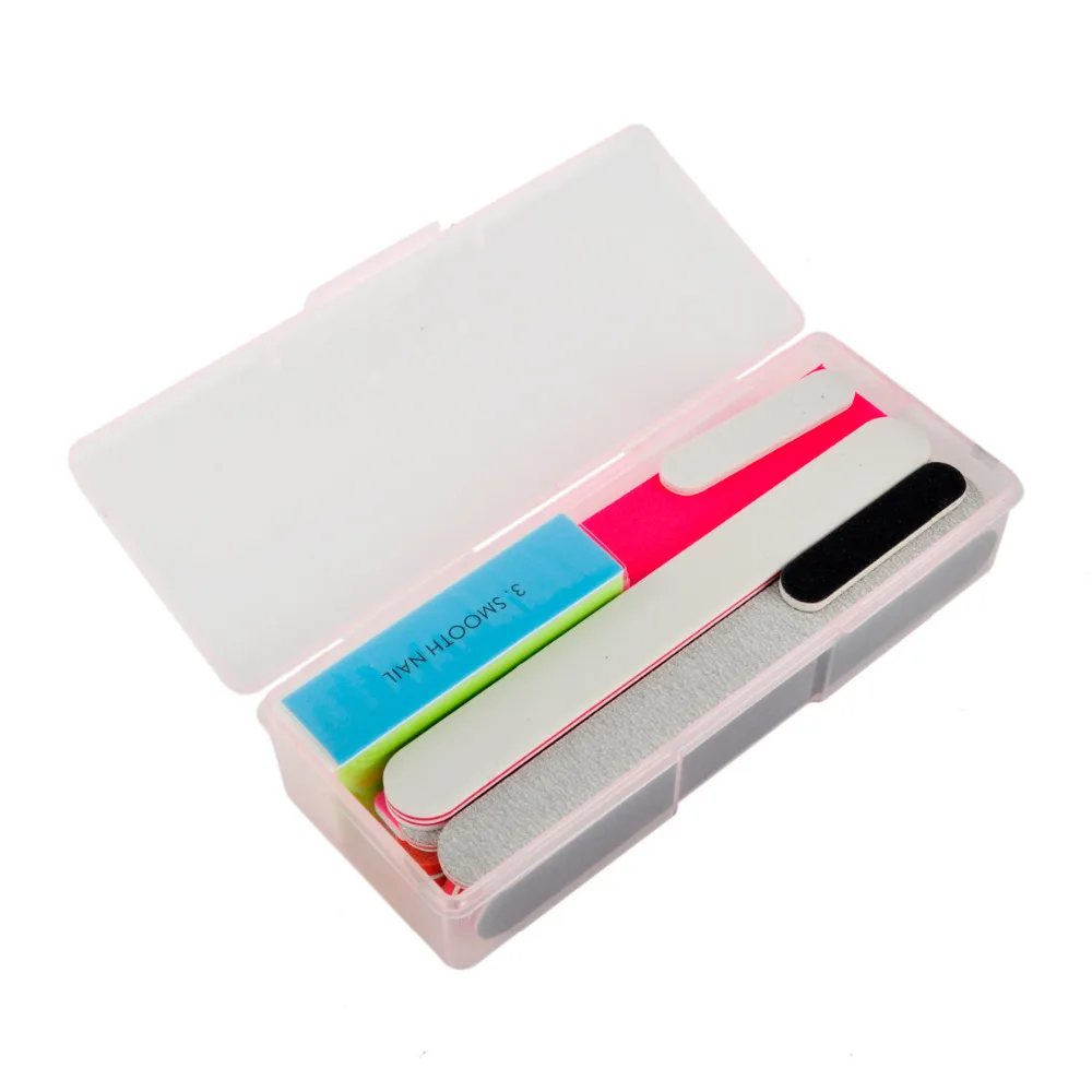 11pcs/set Nail File Set With Plastic Box Nail Buffers Durable Grit