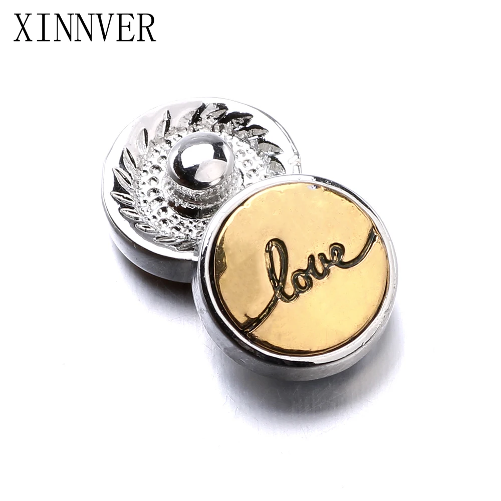 

10pcs/lot Xinnver Snap Bracelet Metal Small 12MM Snap Buttons Fit 12MM Snap Jewelry Charm Bracelets For Women ZL039