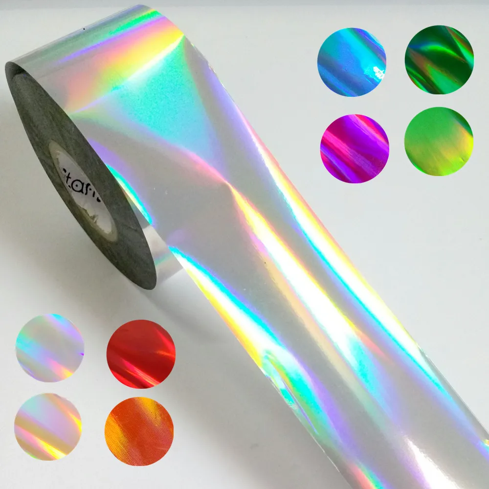 

Wholesale 120M Nail Holographic Nail Art Transfer Foil Laser Silver Gold Nail Sticker New Nail Design Holo Decals For Manicure