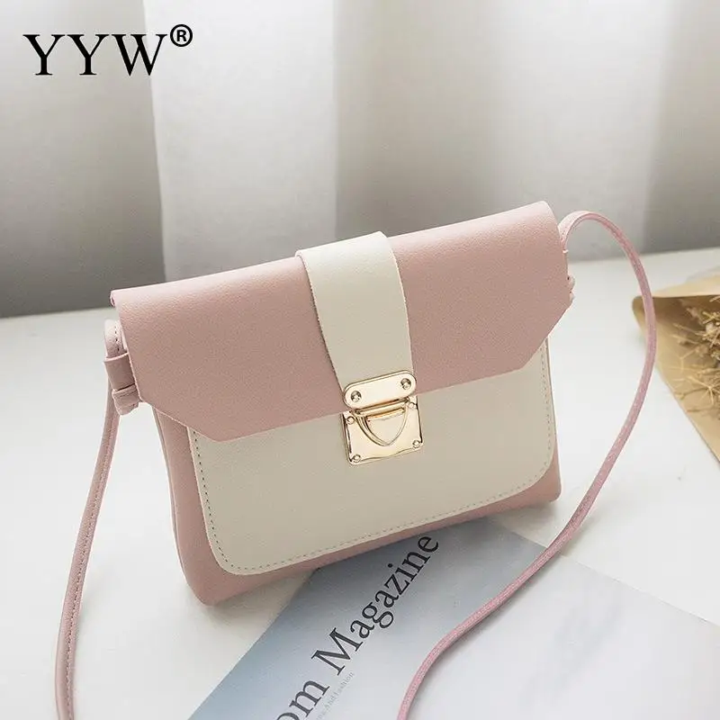 

Small Mini Girl Crossbody Bags For Women 2018 Casual Solid Rectangle Leather Bag Clutch Purse Women Handbags Pink Black