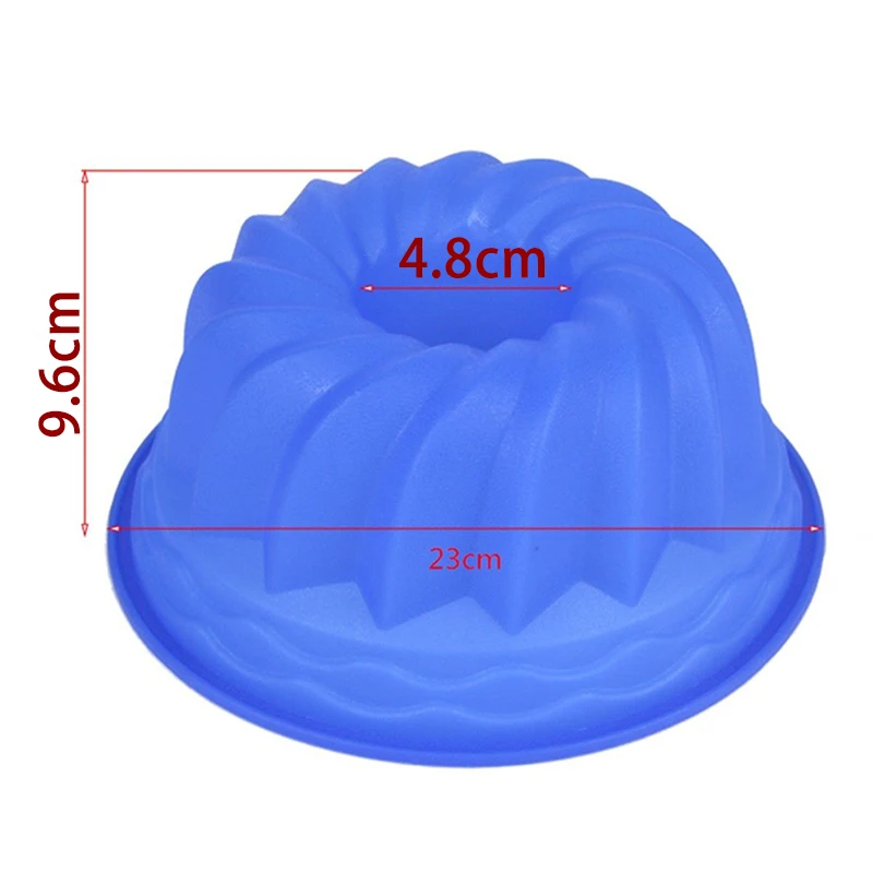JX-LCLYL 1pc Swirl Bundt Cake Pan Chocolate Pastry Silicone Mold Bakeware Tray Mould Tool
