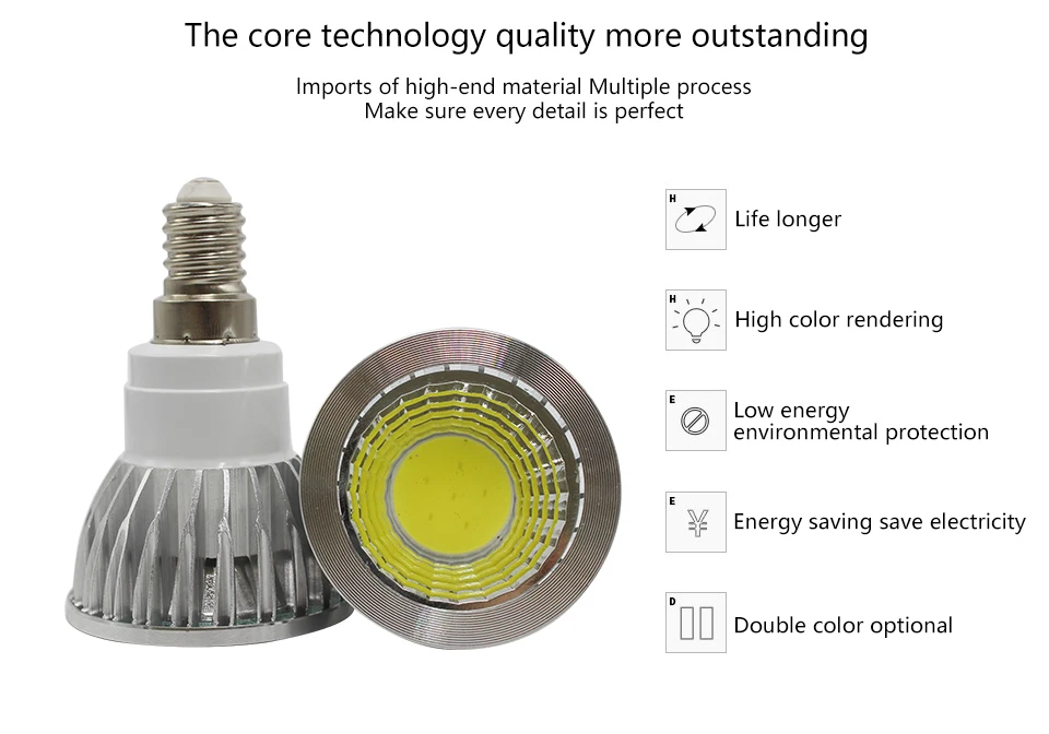 Super Bright GU10 Bulbs Light Dimmable Led Warm/White 85-265V 7W 10W 15W LED GU10 COB LED lamp light GU 10 led Spotlight