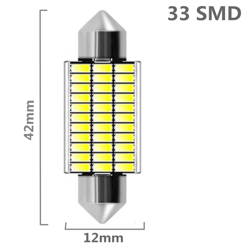 31 мм 36 мм 39 мм 42 мм гирлянда C5W C10W Светодиодный светильник 18 27 30 33 SMD 4014 светодиодный Canbus без ошибок авто Интерьер Doom лампа для чтения автомобиля