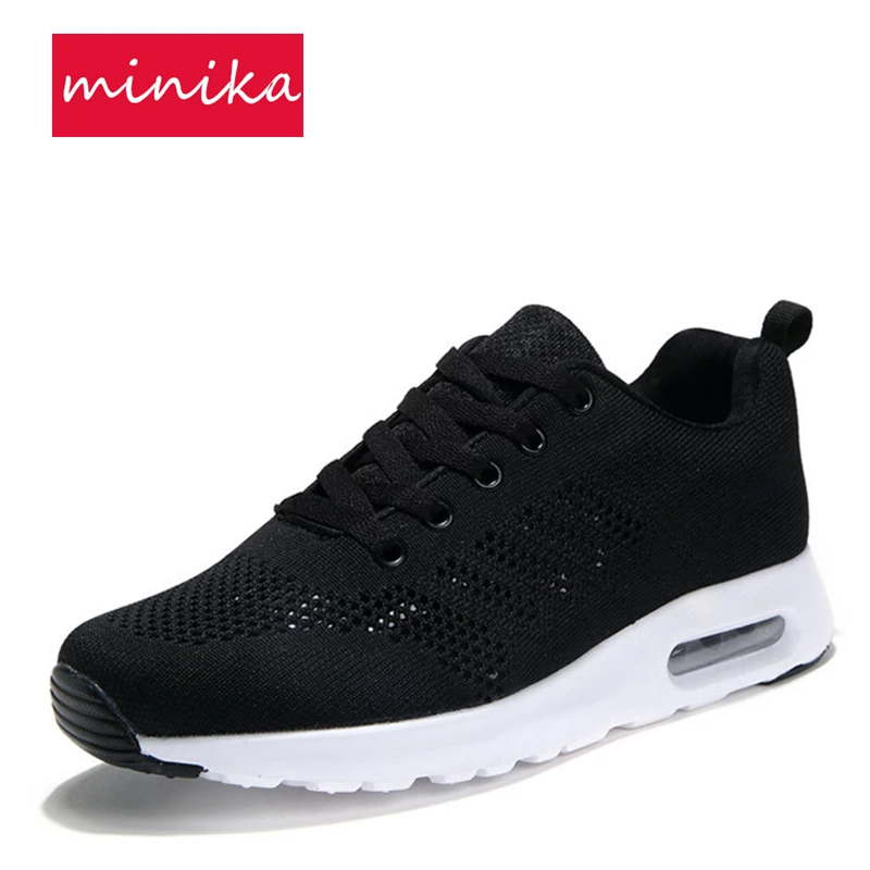 Mesh Breathable Cushion Running Shoes For Women Light Weight Comfortable Lacing Sneakers EUR35-42 Plus Size  Summer Sports Shoes