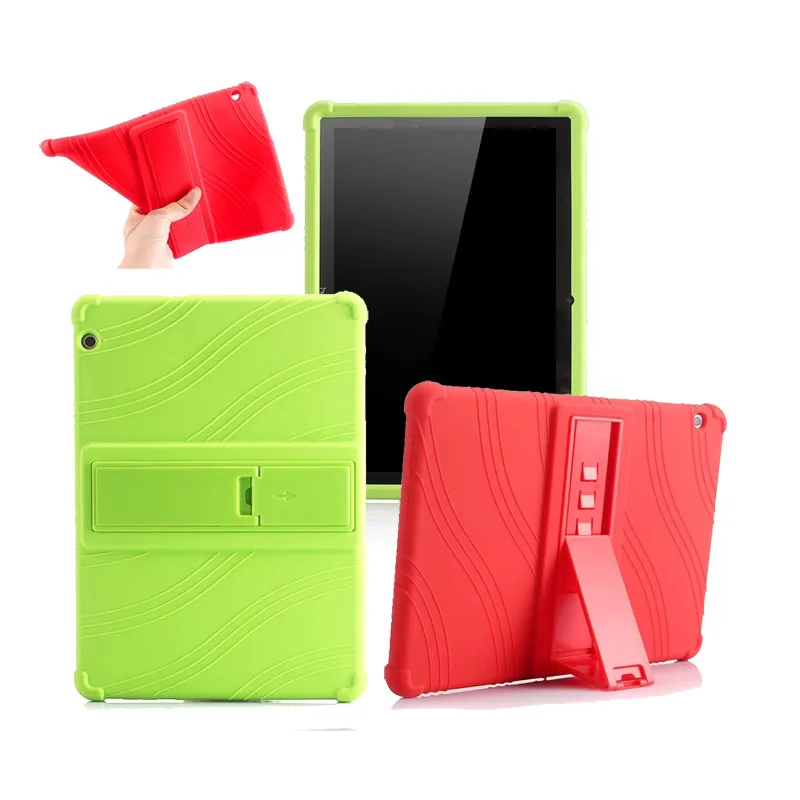 30PCS/Lot 9.6'' Soft Stand Rubber Cover Case For Huawei Mediapad T3 10 Silicone Cases