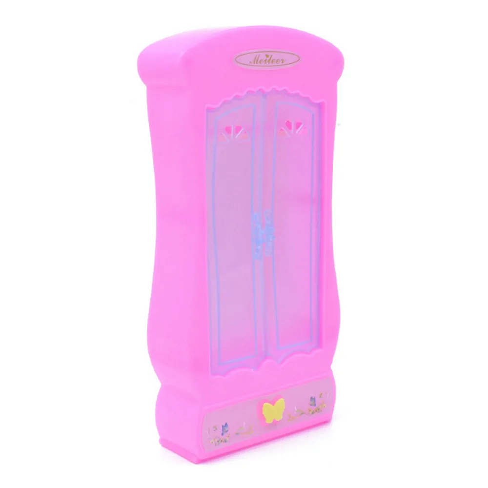 Kawaii لطيف دمية مبيت بلاستيكي خزانة خزانة غرفة نوم اكسسوارات أثاث للدمى باربي لعب الأطفال الفتيات هدية عيد ميلاد