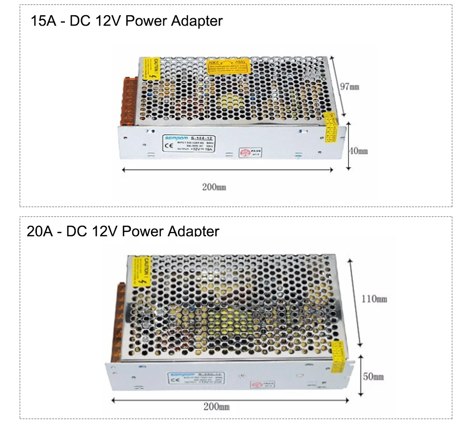 Foxanon AC110V-220V к DC 12 В трансформаторы 2A 3.2A 5A 8.5A 10A 15A 20A 30A переключатель адаптер драйвер ПИТАНИЕ светодиодные ленты