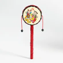 Новинка, детский барабанный молоток, погремушка, Детские голосовые игрушки, красные китайские трэндитональные игрушки, погремушки-наборы барабанов, молоток, игрушки для развлечения