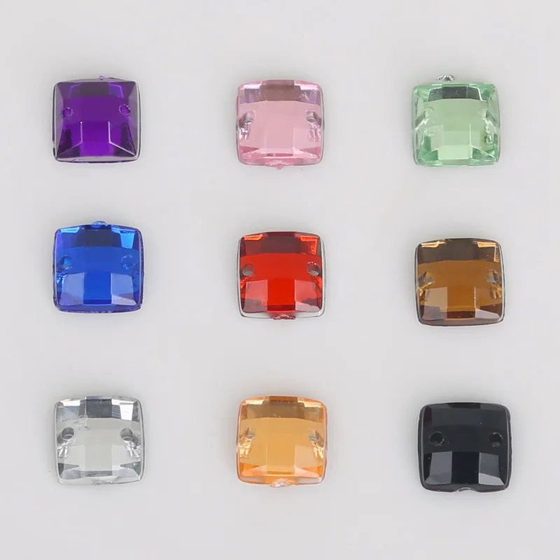 Новый! Квадратные прозрачные стразы в форме А 10 цветов 8x8 мм 100 шт.|crystal flat|stones for