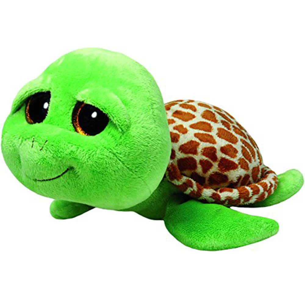 

Pyoopeo Original Ty Boos 10" 25cm Zippy the Green Turtle Plush Medium Big-eyed Stuffed Animal Collection Doll Toy with Heart Tag