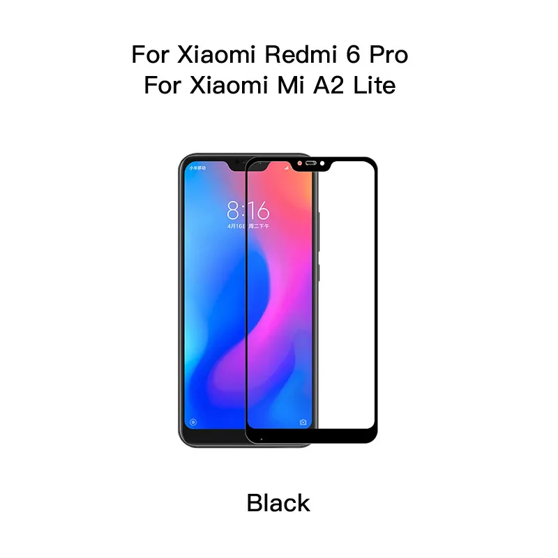 Для Xiaomi mi A1 A2 Lite 8 SE 5X 6X Pocophone F1 закаленное стекло красное mi Note 4 4X5 Plus стекло полное покрытие Защитная пленка для экрана - Цвет: For Mi A2 Lite