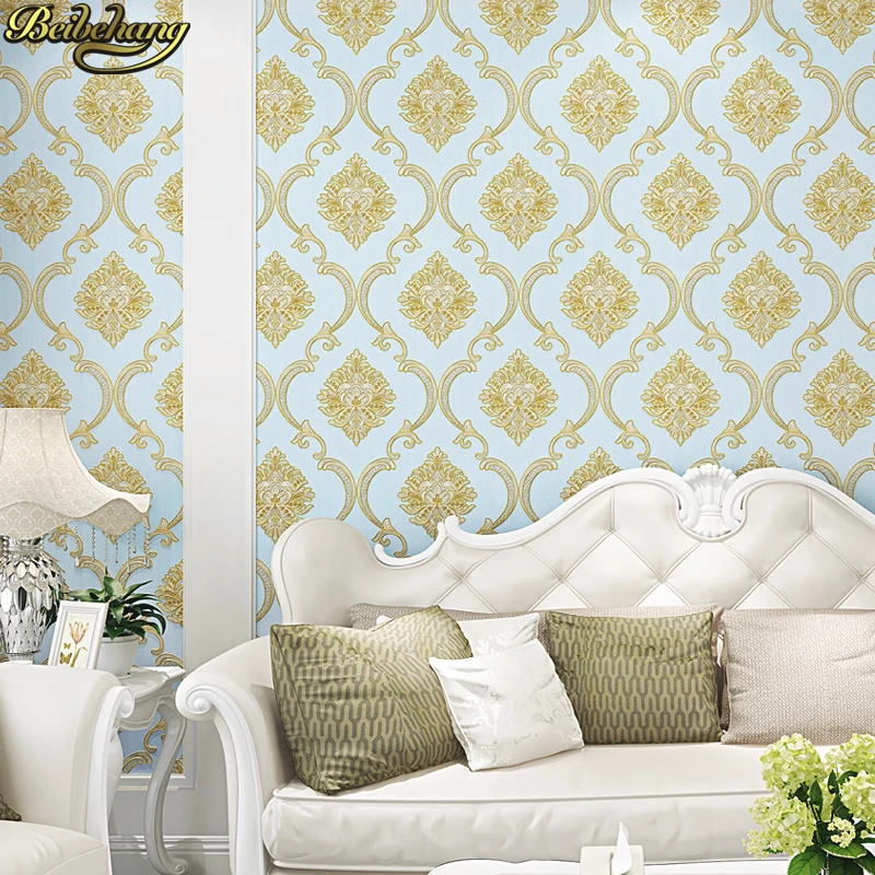 beibehang Self-adhesive non-woven European wallpaper 3D stereo embossed papel de parede warm living room bedroom wall sticker