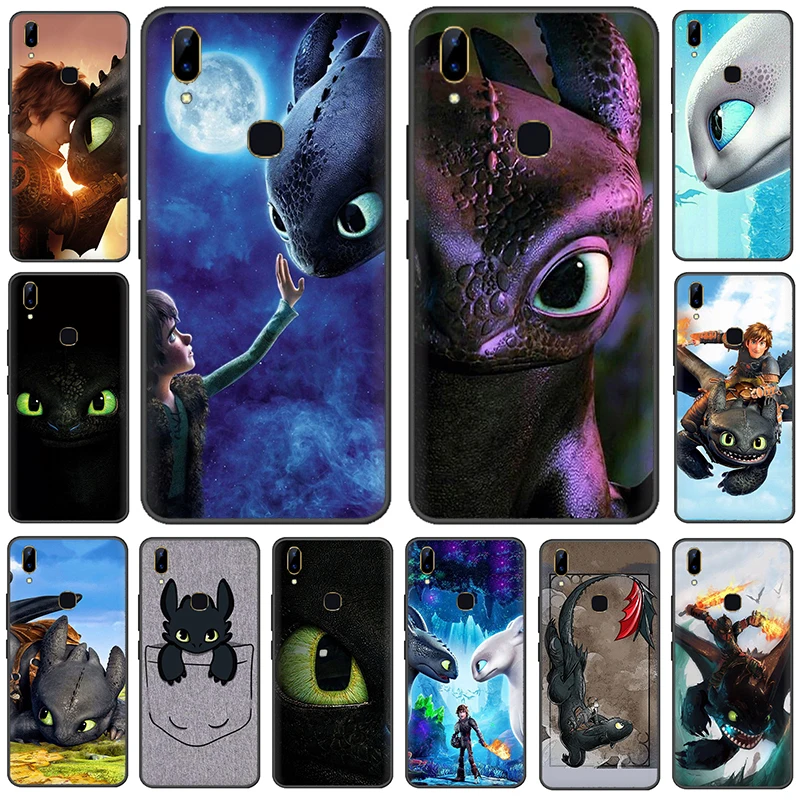 

Toothless dragon Silicone phone case for VIVO V15 V11 Pro V9 V7 V5 Y17 Y55s Y69 Y71 Y81s Y91C Y93 Y66 X9s
