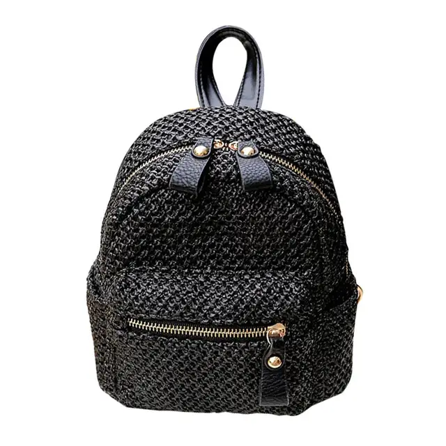 beach straw backpack