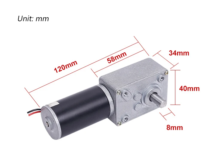 Червячная Шестерня мотора 12 V 24 V червячная с самоблокирующимся DC турбо мотор-редуктор Скорость заднего хода