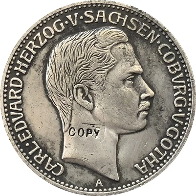 

1905 German 2 Mark - Karl Eduard coins COPY 28MM