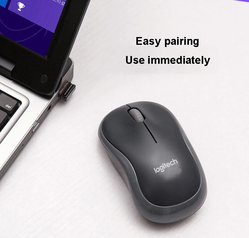 white wireless mouse Logitech M185 Wireless Mouse Symmetric Design with USB Nano Receiver for Windows Mac OS Linux Support Official Test cute computer mouse