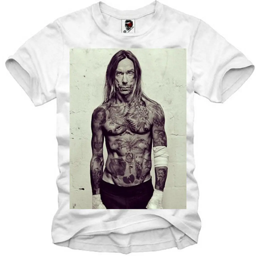 

E1SYNDICATE T-SHIRT IGGY POP THE STOOGES CLASH TATTOO ROCK PUNK WHO 858c