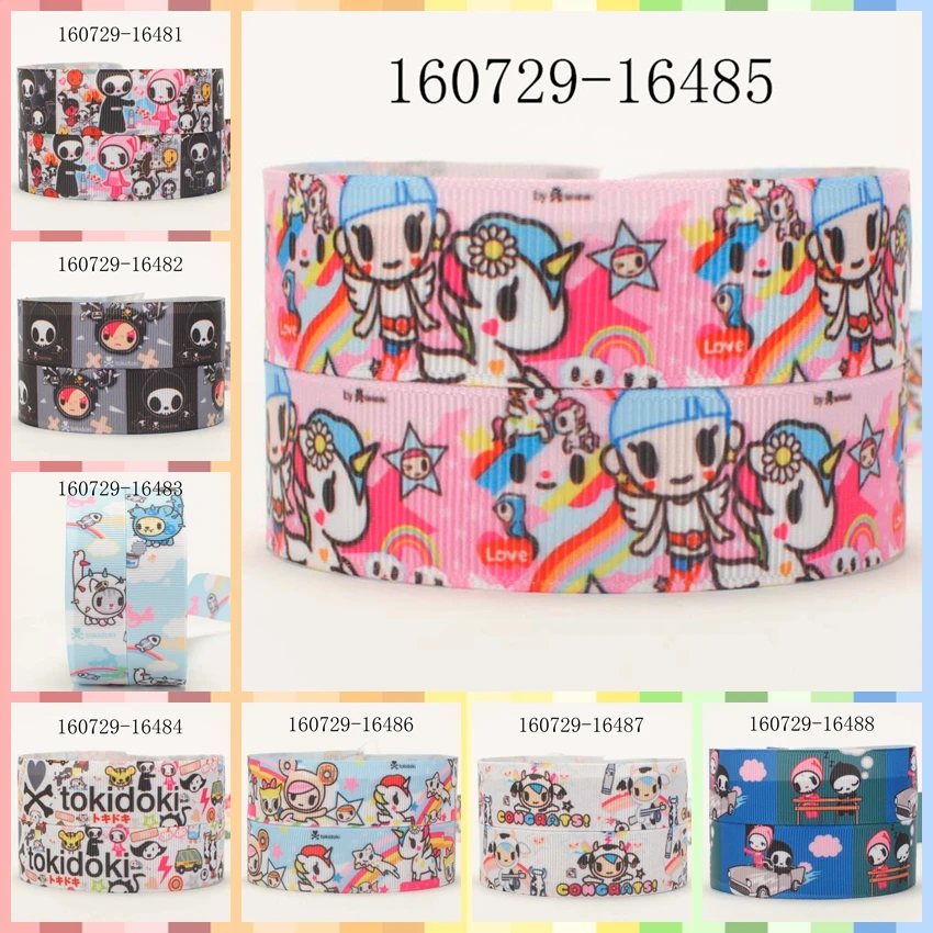 

10yards -different sizes -cute tokidoki cartoon ribbon printed Grosgrain ribbon DIY