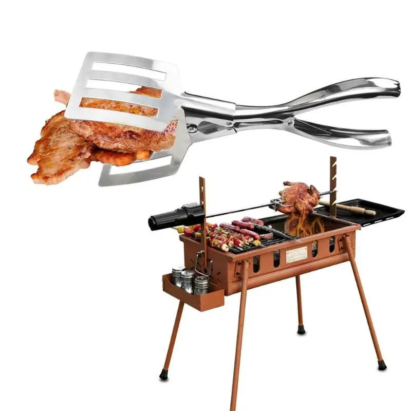 

1Pc Stainless Steel Barbecue Clip Bread Meat Vegetable Clamp Cooking Tools Portable Outdoor BBQ Tongs Gadgets