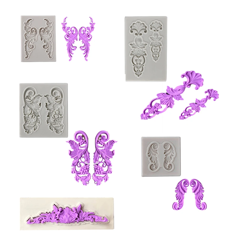 

1PCS Retro Pastry European Relief Pattern Border Decor Silicone Fondant Cake Mold Embossing Tools Chocolate Flower Cake Tool