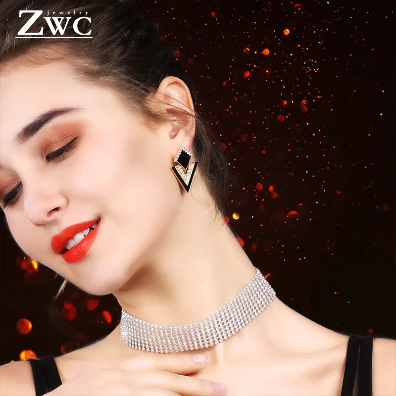 ZWC простые корейские летние массивные Висячие серьги для женщин модные ювелирные изделия металлические геометрические золотые Висячие висячие серьги