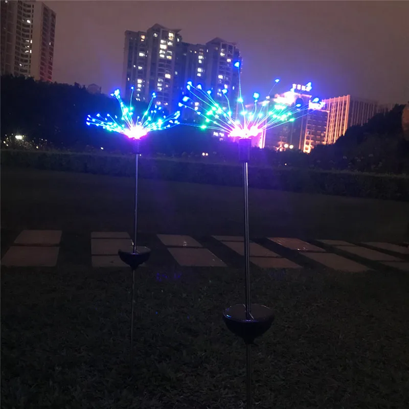 90LED Солнечная энергия Сад свет Рождественские огни Открытый Фейерверк LED Газон