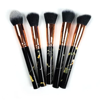 

5pcs Marble Handle Makeup Brush Set Foundation Blending Power Eyeshadow Contour Concealer Blush Cosmetic Beauty Make Up