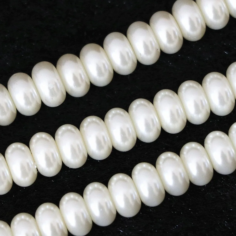 Имитация жемчуга два цвета белый и серый 4x6 мм 5x8 Шармы rondelle diy Ювелирные изделия 15