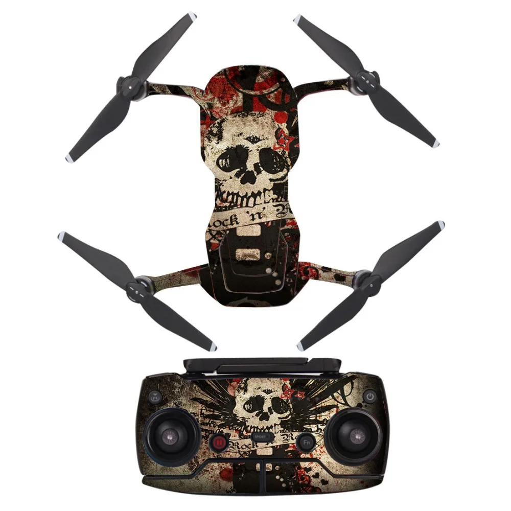 Страшный череп Водонепроницаемый ПВХ наклейка на кожу наклейка для DJI MAVIC Air Drone Защитная пленка для тела+ пульт дистанционного управления крышки контроллеров