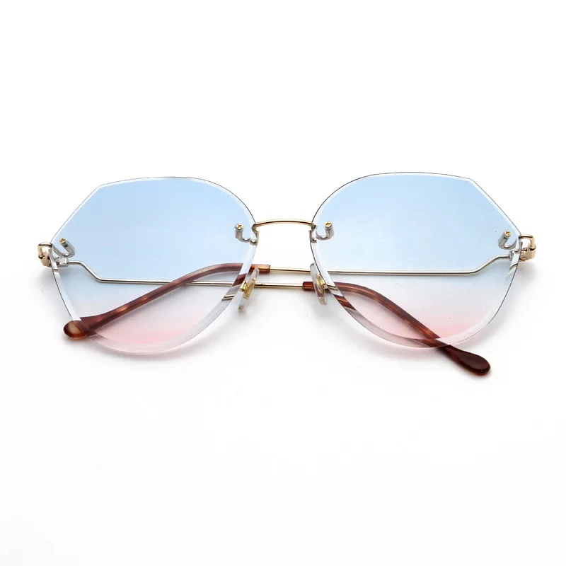 ZUCZUG, Ретро стиль, без оправы, солнцезащитные очки для женщин, роскошный бренд, дизайн, круглые солнцезащитные очки для женщин, алмазная резка, линзы, женские очки, Gafas De Sol - Цвет линз: 6