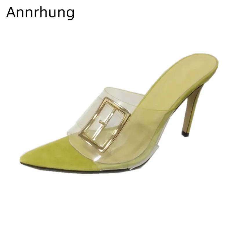 

Square Buckle Decor Sandals Clear PVC High Heels Women Sexy Peep Toe Slingbacks Thin High Heels Transparent Sandalias Mujer 2019