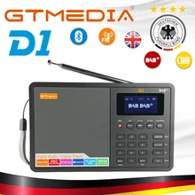 Высокое качество радио Профессиональный GTMedia D1 DAB радио Stero для Великобритании ЕС с Bluetooth Встроенный громкоговоритель простота в эксплуатации черный