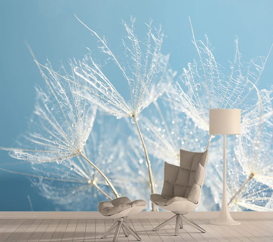 

Mural Wallpaper 8d Silk Murals 3d Wall Paper Papers Home Decor Photo Wallpapers for Living Room Nature Self Adhesive Dandelion