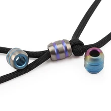Титановый сплав фиолетовый красочный нож бусины Паракорд зонтик веревка шнур Открытый подвеска EDC шарик