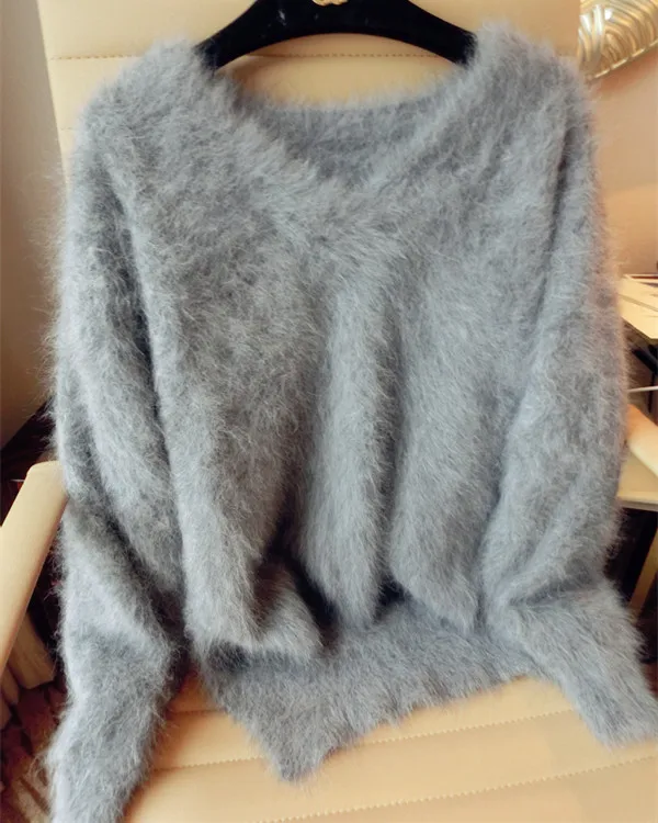 Soft Fluffy Angola New Style Genuine Mink Cashmere Sweater Women Free Shipping S1958 | Женская одежда