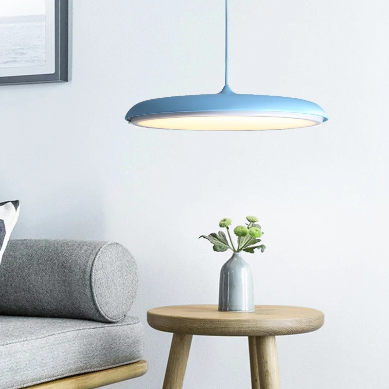 

Kitchen Island Lamp Blue Pendant Lighting Bar Modern LED Pendant Light Hotel Lights Room Study Office Ceiling Lamp Bulb Include