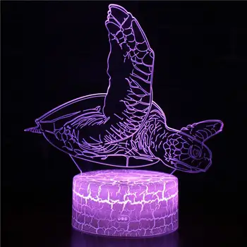 

White base Lovely Tortoise 3d Light Fixtures Bedside decorative lamp for children's bedroom Novelty Luminaria Led Night Light