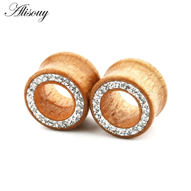 Organico Legno Orecchio Flesh Tunnel Sella Ear Plug Piercing - Foto 11
