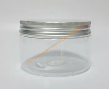 

300g clear PET jar with silver Aluminum lid,300ml PET Food Continer 300ml Transparent bottle Cream Jar PET Box