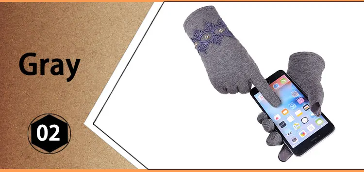 Модные женские перчатки кружевные женские зимние перчатки с пальцем сенсорный экран Guantes теплые с подогревом женские перчатки, зимние