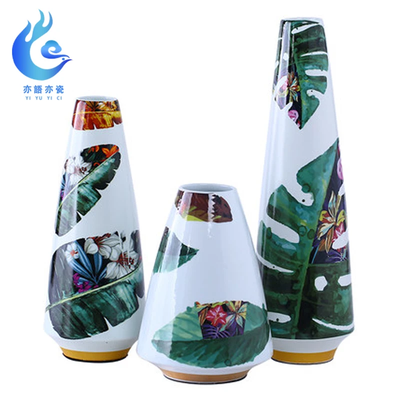 

Light luxury ceramics European vase dry flower decoration decoration living room creative desktop decoration flower arrangement