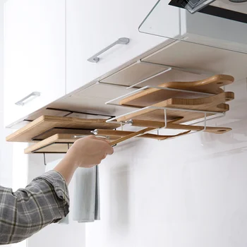 

1pc Punch-free Wall-mounted Chopping Board Rack Cabinet Rack Storage Rack Kitchen Hanging Board Shelf Rack Kitchen Holder