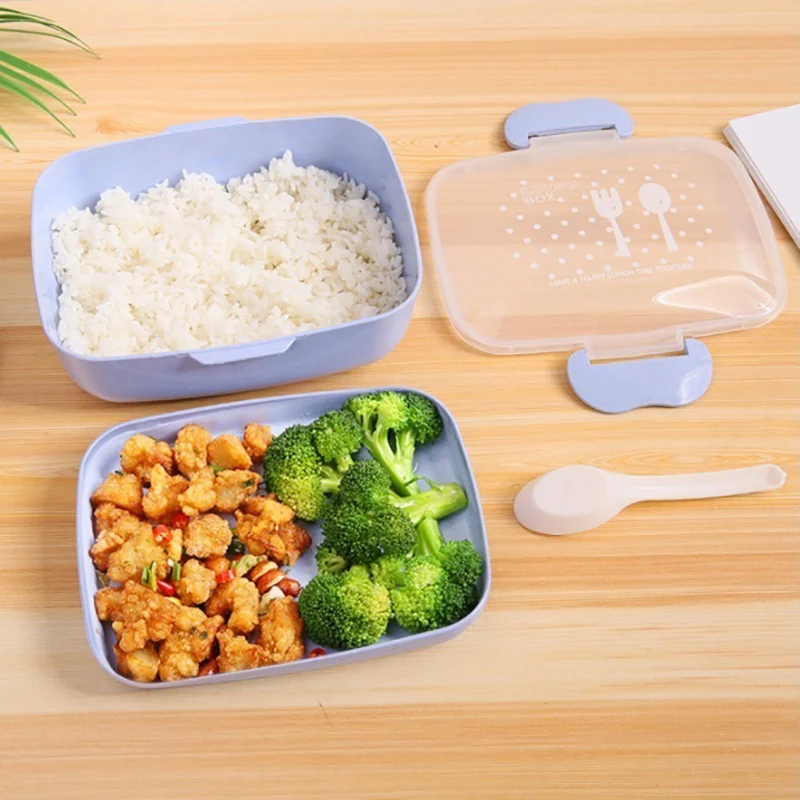 ONEUP BPA Бесплатный Ланч бокс мультяшный экологичный Бенто с ложкой портативный