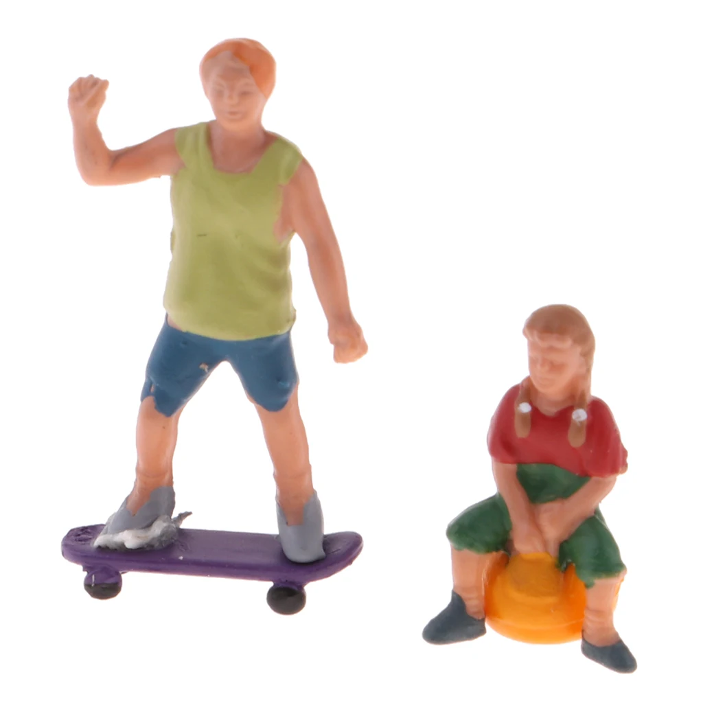 1/87 Painted Player People Figures Model HO OO Scale Layout for Sand Table Decoration