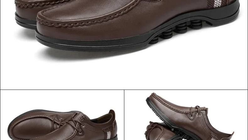 Мужская обувь из натуральной кожи на шнуровке; повседневная мужская обувь; zapatos hombre Cuero Genuino Sepatu Pria Kulit Asli Sapato Masculino Social