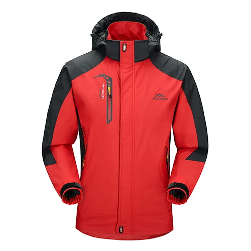 Для мужчин Пеший Туризм Водонепроницаемый куртка ветровка флис восхождение Лыжный спорт куртка открытый Спортивная - Цвет: Red
