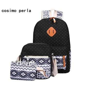 

Ethnic Pattern Causal Canvas Backpack Set 3 pcs Large Capacity Backpacks Women Schoolbag for Teenage Girls Boy Travel Laptop Bag
