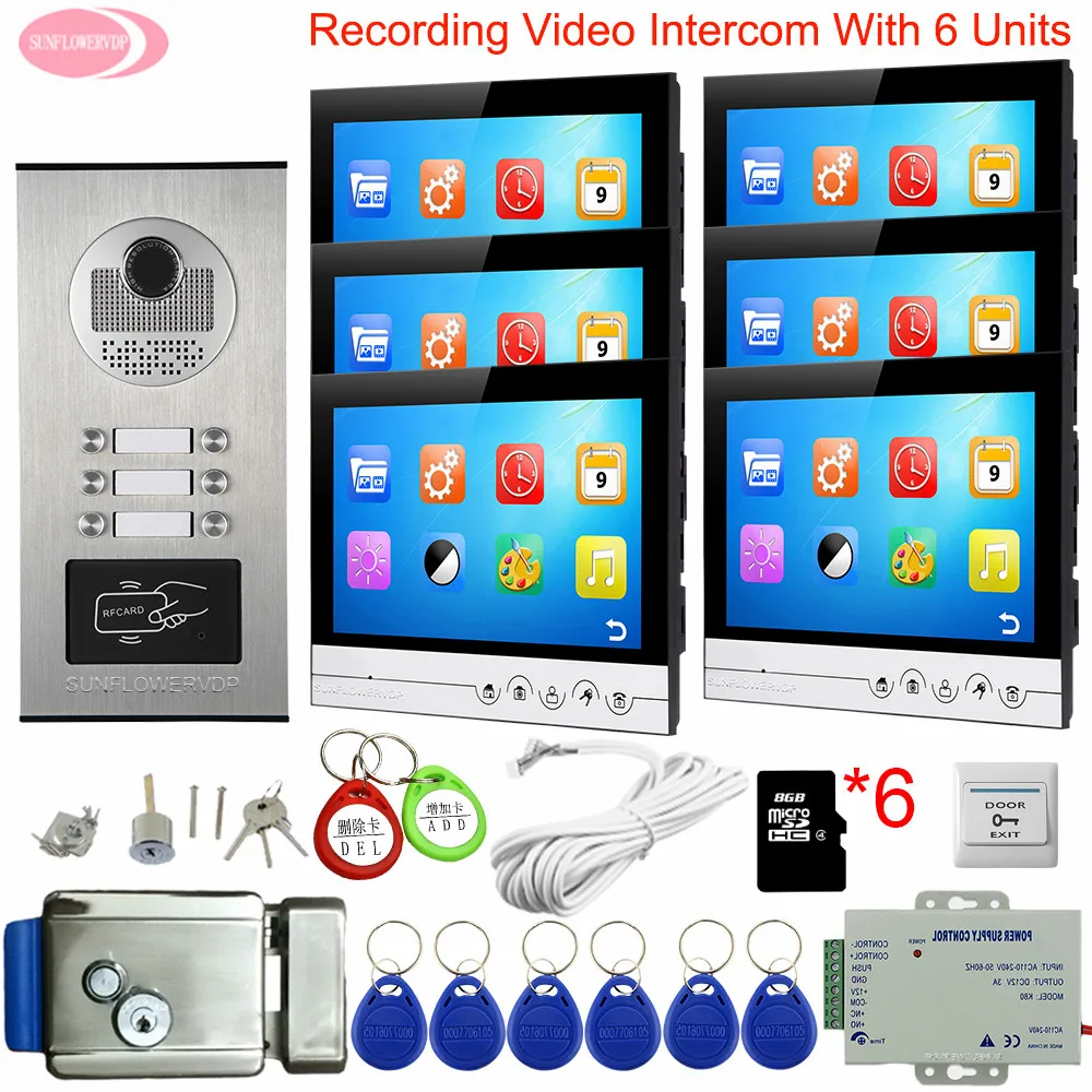 9\ Video Intercom With Recording Video Call 2 To 6 Apartment Video Call With Monitor for Door Security Video Door bell With Lock 9\ Video Intercom With Recording Video Call 2 To 6 Apartment Video Call With Monitor for Door Security Video Door bell With Lock