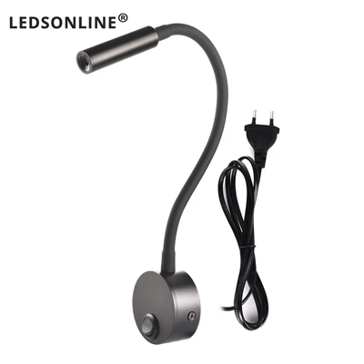 wall sconces for living room Wall Lmap Sconces Clamp light 3W Bedroom Lamp on/off Switch White Silver Black Flexible Gooseneck home bedside reading lights swing arm wall lamp Wall Lamps